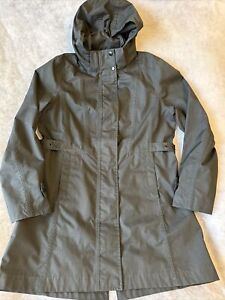 Kirkland Women’s Medium Polyester Black Trench Coat Hooded Jacket