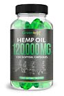 Hemp Seed Oil -1000mg per Capsule 120ct, Rich in Omega 3, 6, 9 100% Natural