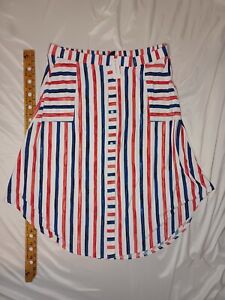 NWT Lane Bryant Maxi Skirt Size 18/20 Red White Blue Striped