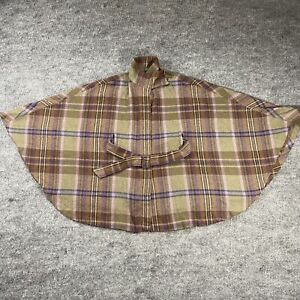 Vintage Polo Lauren Ralph Lauren Wool Blend Plaid Poncho Cape Coat Size L/XL