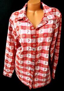 Blair pink red candy canes button down long sleeve christmas top 2XL