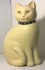 Vintage Ceramic Pottery FOLK ART CAT Statue 8” Tall JAPAN By Crowning Touch CUTE