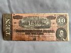 1864 $10 Confederate States of America Currency Paper Bill Banknote Ten Dollar