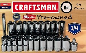 CRAFTSMAN 44 Short & Deep 1/4 SAE & METRIC 6pt ratchet wrench socket set