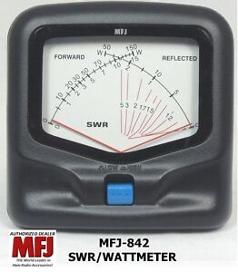 MFJ 842 SWR/Wattmeter VHF/UHF 140-525 MHZ, 150 Watts Mobile, Cross-needle meter