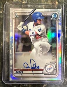 New ListingAndy Pages 2020 Bowman Chrome Refractor Auto /499 Los Angeles Dodgers 🔥