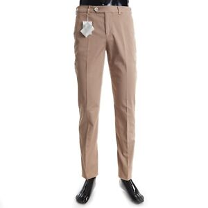 BRUNELLO CUCINELLI 595$ Havana Brown Italian Fit Trousers Pima Cotton Gabardine