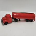 Vintage Hubley Kiddie Toy Semi Truck Trailer Fuel Tanker Delivery Truck Plastic