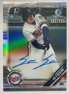 2019 Bowman Chrome Spencer Steer Refractor Auto /499 1st Prospect Rookie RC