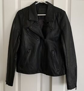 BLANKNyc Women’s Large Black Faux Leather Moto Jacket Zipper Pockets Stylish