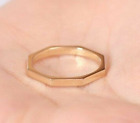 Women's Octagon Band Ring Solid Metal 925 Sterling Silver 14k Yellow Gold Plated