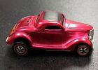 1969 Hot Wheels Redline Classic ‘36 Ford Coupe US Rose Red BEAUTIFUL HOT WHEEL!