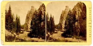 YELLOWSTONE SV - Sentinel Rock - Lovejoy & Foster 1870s HAND TINTED RARE