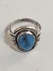Vintage ￼MD Navajo 925 Sterling Silver Native American￼ Blue Turquoise ￼￼￼￼Ring