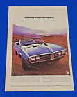 1968 PONTIAC FIREBIRD 400 V8 RAM AIR II ORIGINAL COLOR PRINT AD (LOT GM BLUE)