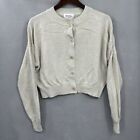 Wilfred Artizia Sweater Womens Medium Cardigan Button Cropped Beige Minimal Crop