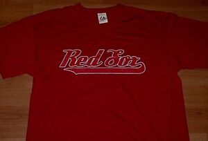 Boston Red Sox T-shirt XL Majestic Athletics Red MLB Blowout Prices