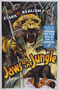 Jaws of the jungle 1936 vintage movie poster