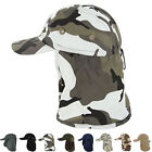 Baseball Cap Camping Boonie Fishing Ear Flap Sun Neck Cover Visor Camo Army Hat