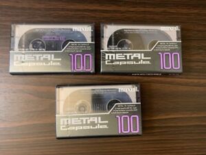 Lot of 3 Sealed Maxell Metal Capsule M-CP 100 IEC Type IV Blank Cassette Tapes