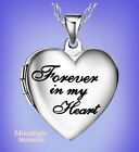 New Forever in my Heart Photo Locket Stainless Steel Keepsake Necklace