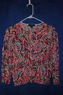 Junior's CHAPS Multi Color Patterned Cardigan Sweater Size M