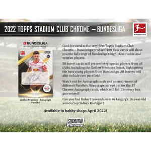 2021-22 Topps Bundesliga Stadium Club Chrome Soccer Hobby BOX SEALED 21TOSBSCC