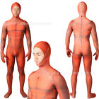 Orange Muscle Jumpsuit Stage Show Cosplay Costume Bodysuit Halloween Adult Props
