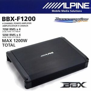 Alpine BBX-F1200 4-Channel Car Amplifier | 600W Max Power | High/Low Pass Filter