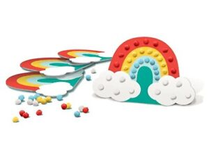 Rainbow Craft kit for kids 4 Cardboards * 160 Pom Balls