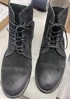 All Saints Mens Harland BLACK SUEDE Cap Toe Leather Boots New Choose Size