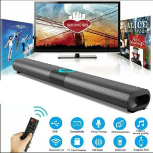 New ListingBluetooth 5.0 Home TV Sound Bar Speaker RGB Wireless Subwoofer 3D Surround ^