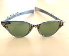 Vintage Tura 50'S Blue Sunglasses Cat Eye Bejeweled US Patent 146666 Pending Pat