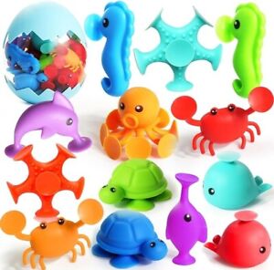 NIB Suction Bath Toys 30pcs for Kids - Fine Motor Window Toys, Silicone Ocean