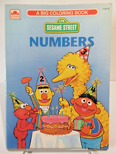 Vintage 1992 Golden Big Coloring Book Sesame Street Numbers Coloring book