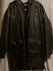 VINTAGE Phase 2 Mens Leather trench coat With Fur Liner 2XLT