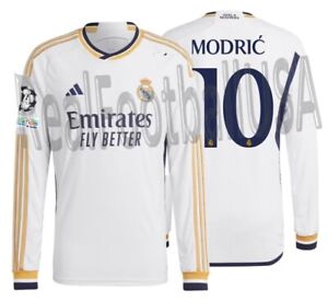 ADIDAS L. MODRIC REAL MADRID UCL AUTHENTIC MATCH LONG SLEEVE HOME JERSEY 2023/24