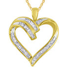 1/3Cttw Diamond 10K Yellow Gold Heart Pendant Necklace Holiday Sale