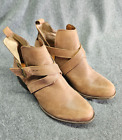 Lucky Brand Women's Bellisa Ankle Boots Size 7M (37) Lt Brown Leather Low Heel