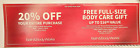 (2) BATH & BODY WORKS - 20% OFF PURCHASE & BODY CARE COUPON EXP 6/2/2024