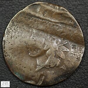 1877 Indian Head Copper Cent 1C - Horribly Damaged & Bent