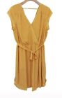 DR2 Daniel Rainn Women's Short Sleeve Casual Dress in Mustard Polka Dot Medium