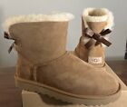 UGG MINI BAILEY BOW II BOOTS WOMAN'S CHESTNUT SIZE 8 (AUTHENTIC) (NEW) 1016501