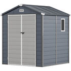 6.3x6.2FT Outdoor Resin Storage Shed w/Lockable Doors All-Weather Plastic Shed