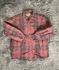 Wrangler Mens L Button Up Shirt Red Plaid Flannel Jacket Sherpa Fleece Lined