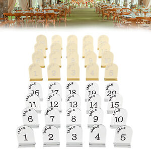 20pcs Wedding Table Numbers Acrylic Table Numbers with Stands for Table Decor