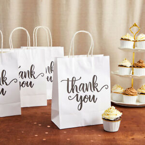 White Plain Paper Shopping Kraft Retail Merchandise Bags With Handles Bulk