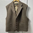 Orvis Vest Mens Medium Brown Herringbone Wool Tweed Vest Signature Collection