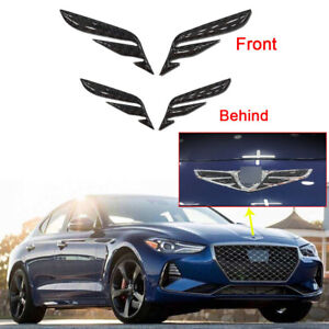4X Real Carbon Fiber Front Rear Grille Logo Decorative Sticker For Genesis G70 (For: Genesis G70)