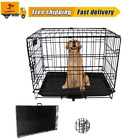 Puppy Dog Crate 2 Doors with Removal Tray Folding Metal Pet Training Cage Animal